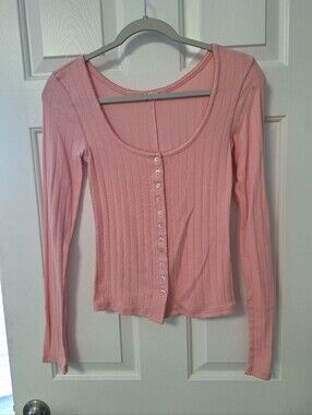 FREE PEOPLE Intimately Pink L/S Top Size S